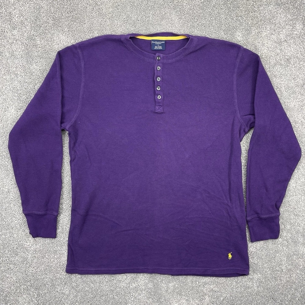 Polo Ralph Lauren Shirt Mens Extra Large Purple Waffle Knit Sleepwear